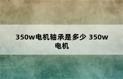 350w电机轴承是多少 350w电机